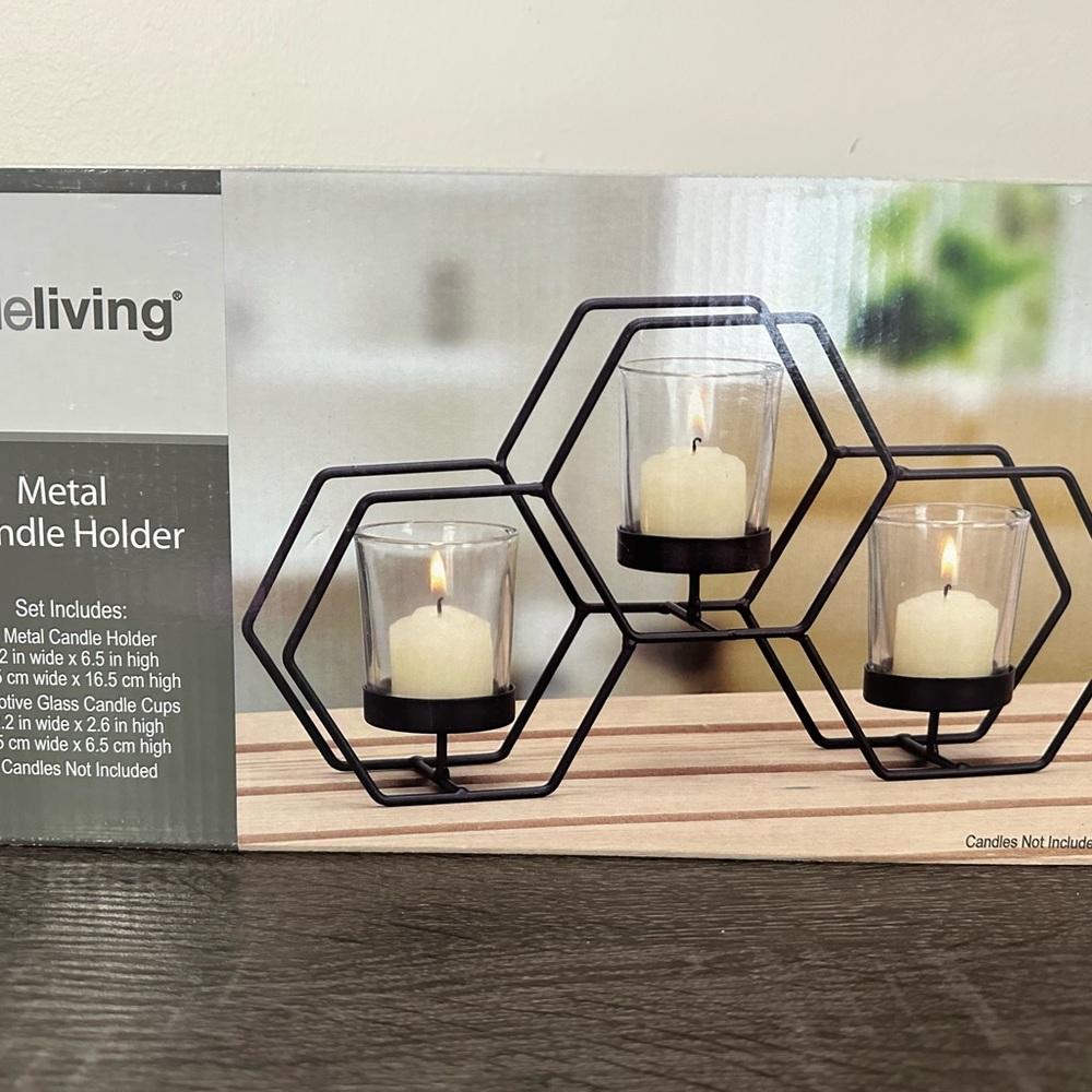 Mainstays Black Metal Candle Holder